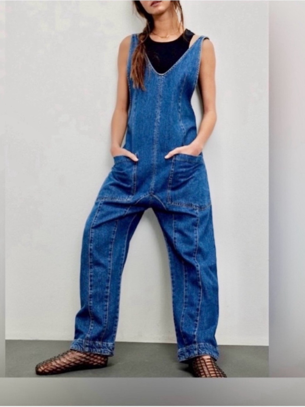 Free People High Roller Jumpsuit NWT 🌷 in Sapphire blue Size Small